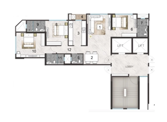 3 BHK Rustomjee Aden