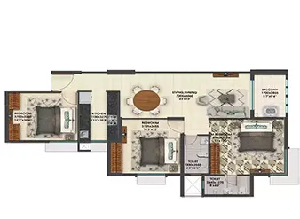 3 BHK Prestige Forest Hill Mulund